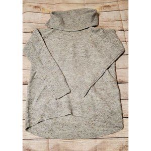 LOFT Sz SP Women's Flecked Turtleneck  Sweater Light Grey
